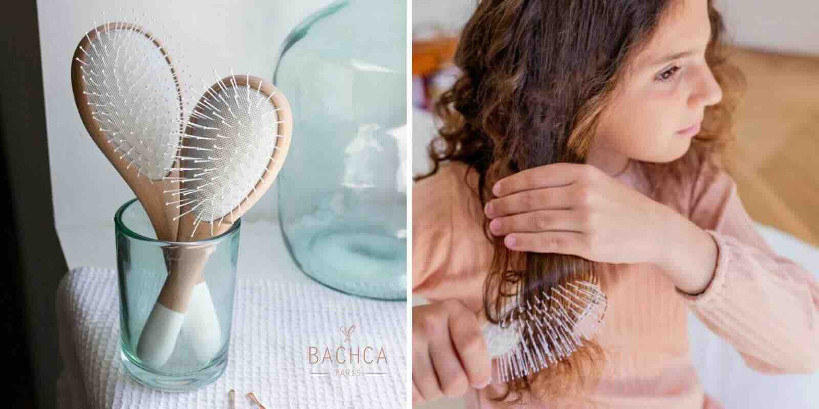 BACHCA Paris Entwirr- & Volumenbürste im Kleinformat aus Buchenholz mit weichen Nylonborsten